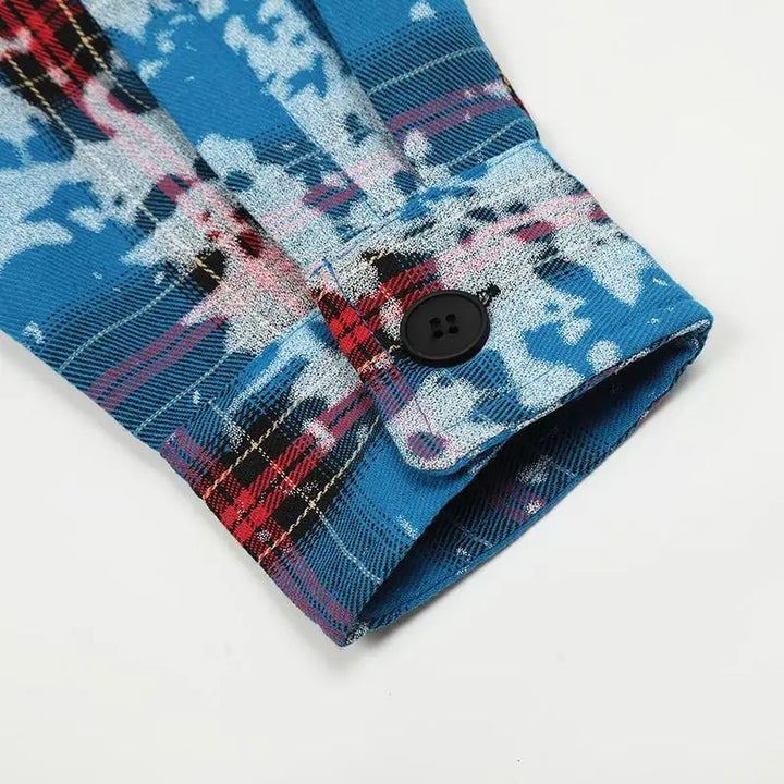 Y2k cotton zip-up jacket with star embroidery - denim