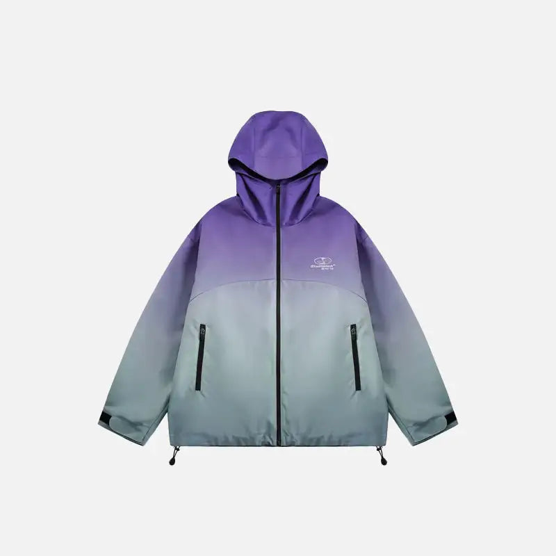 Y2k tie dye rainbow zip-up windbreaker for lightweight comfort - green / m - jackets