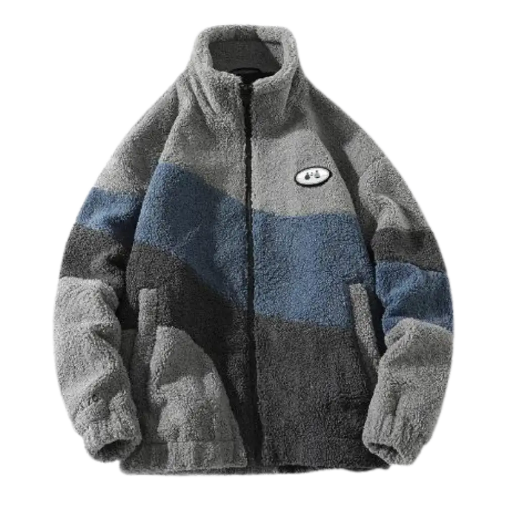 Y2k washed fleece jacket in anthrazit for urban fashion enthusiasts - grey / s