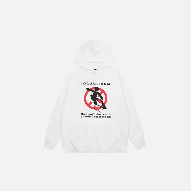 Y2k freedom aspirant hoodie for stylish streetwear comfort - white / m - hoodies