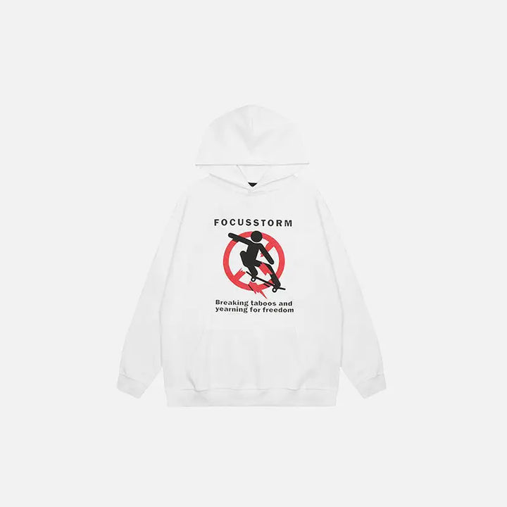Y2k freedom aspirant hoodie for stylish streetwear comfort - white / m - hoodies