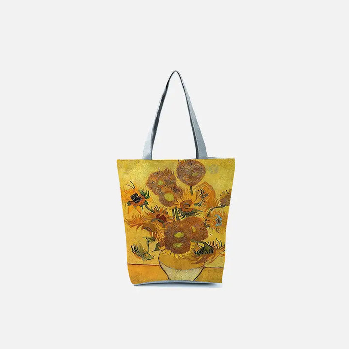 Y2k retro yellow floral tote bag for stylish outfits - 23x27cm-9x10.6in