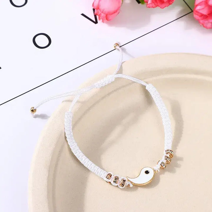 Yin yang y2k couple bracelet for fashion-forward duos - white - necklace