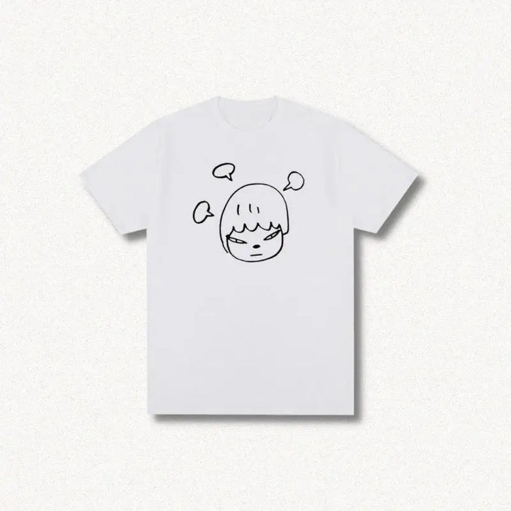 Pastel yoshitomo nara cotton tee for a y2k-inspired look - white / s