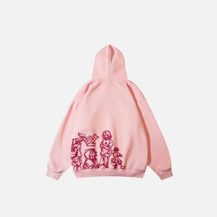 Youth life y2k oversized hoodie jacket in cotton and polyester - hoodies