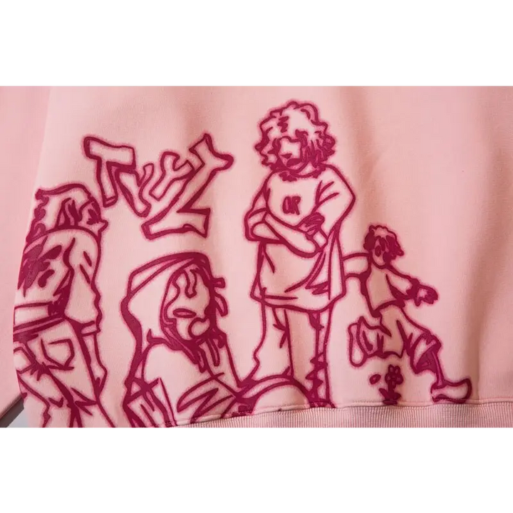 Youth life y2k oversized hoodie jacket in cotton and polyester - hoodies