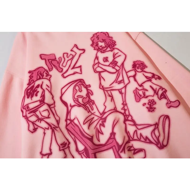 Youth life y2k oversized hoodie jacket in cotton and polyester - hoodies