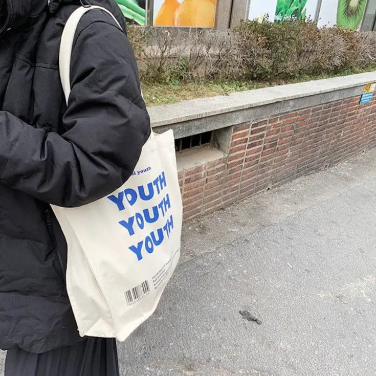 Youth y2k tote bag for streetwear style and durability