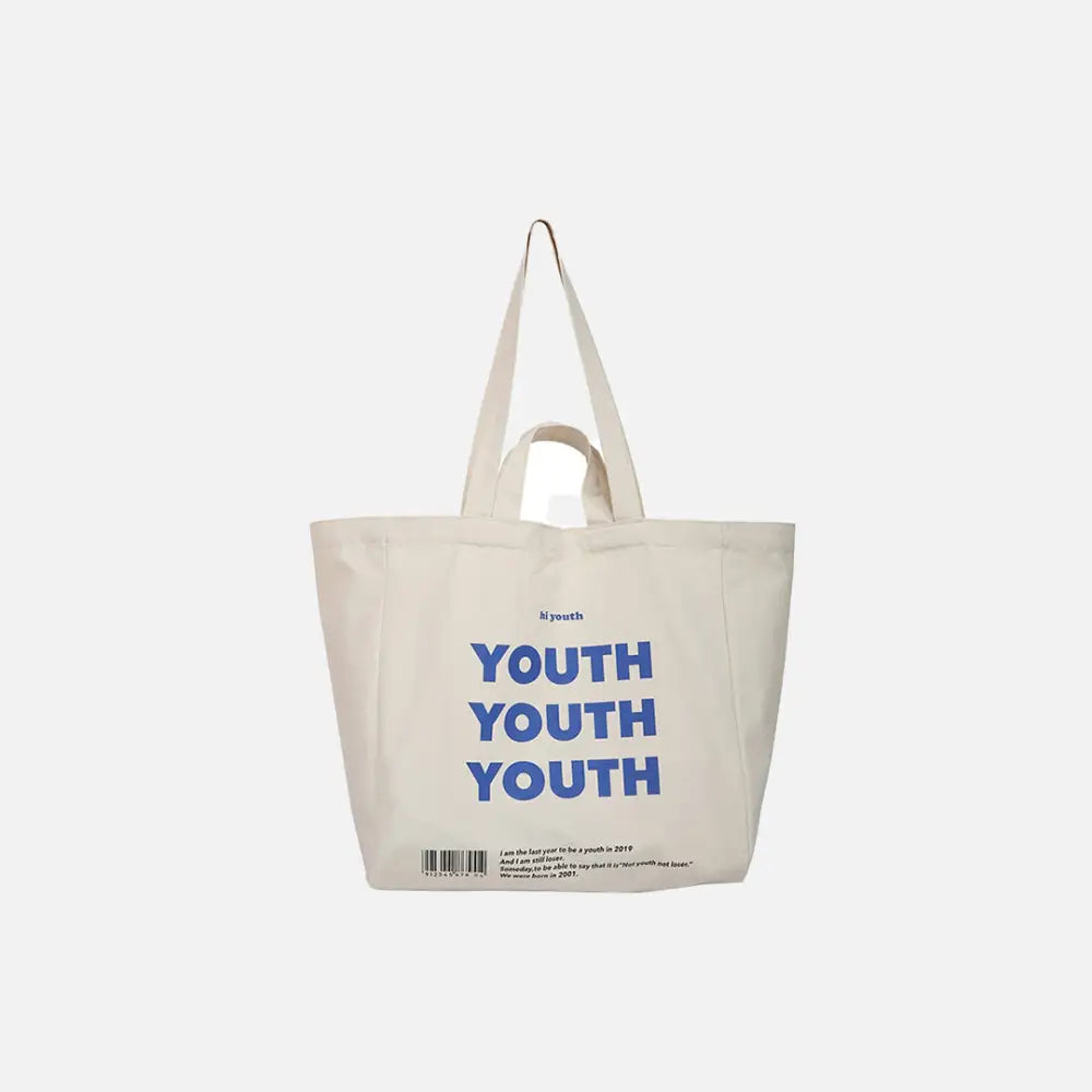 Youth y2k tote bag for streetwear style and durability - horizontal