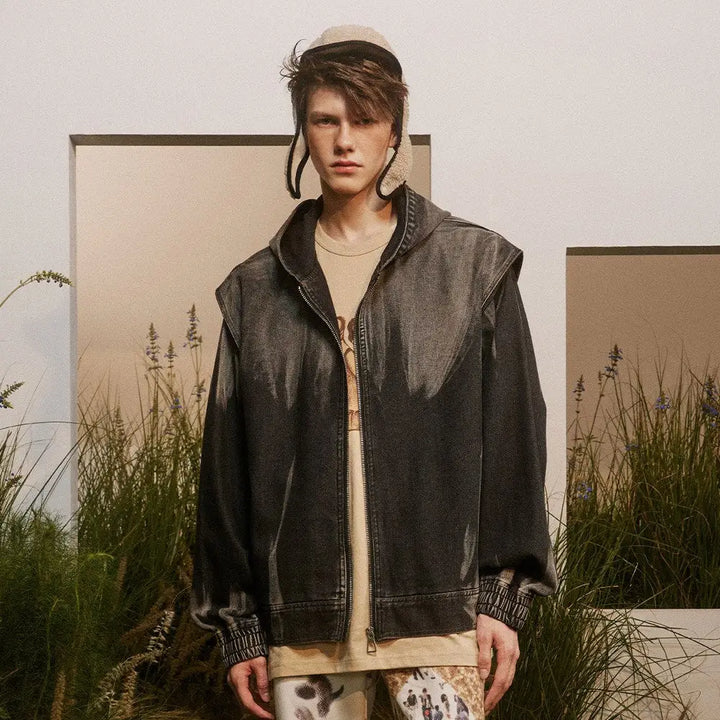 Y2k black gradient zip-up hoodie - hoodie