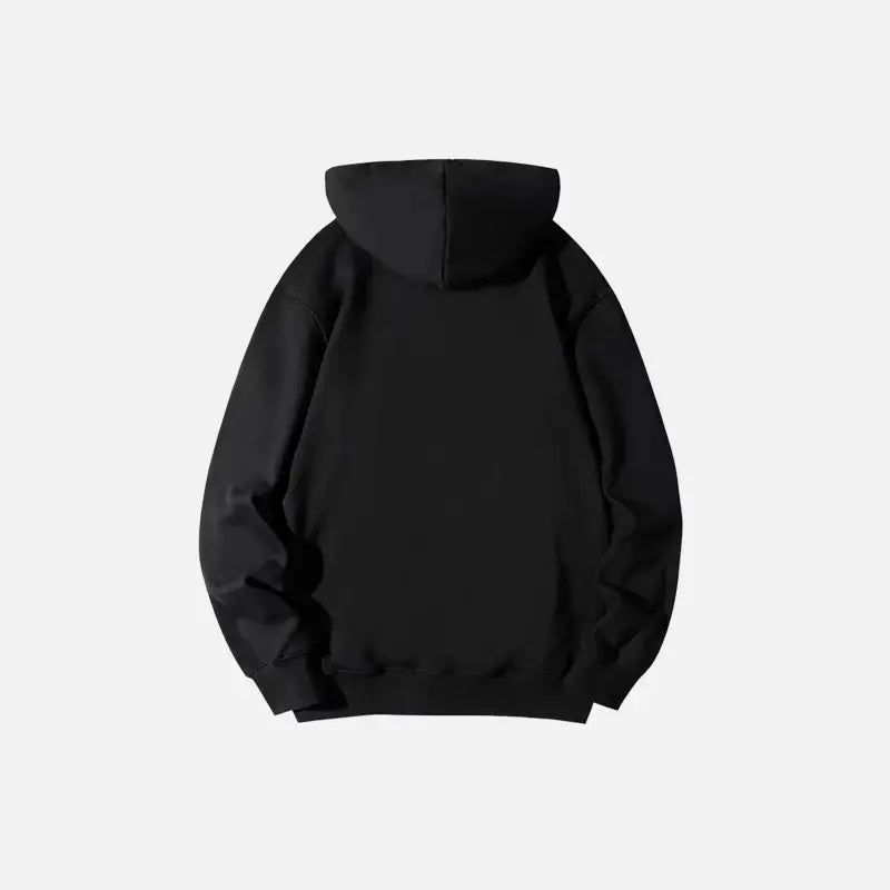 Y2k zip cardigan hoodie in solid black for effortless style - hoodies