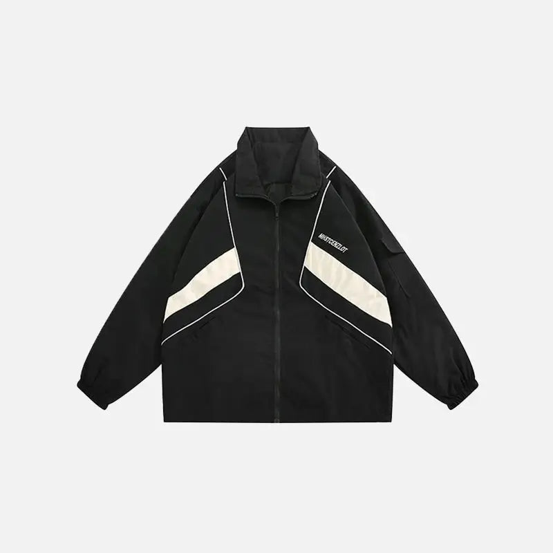 Y2k zip jacket for a nostalgic and trendy look - black / m - windbreaker jackets