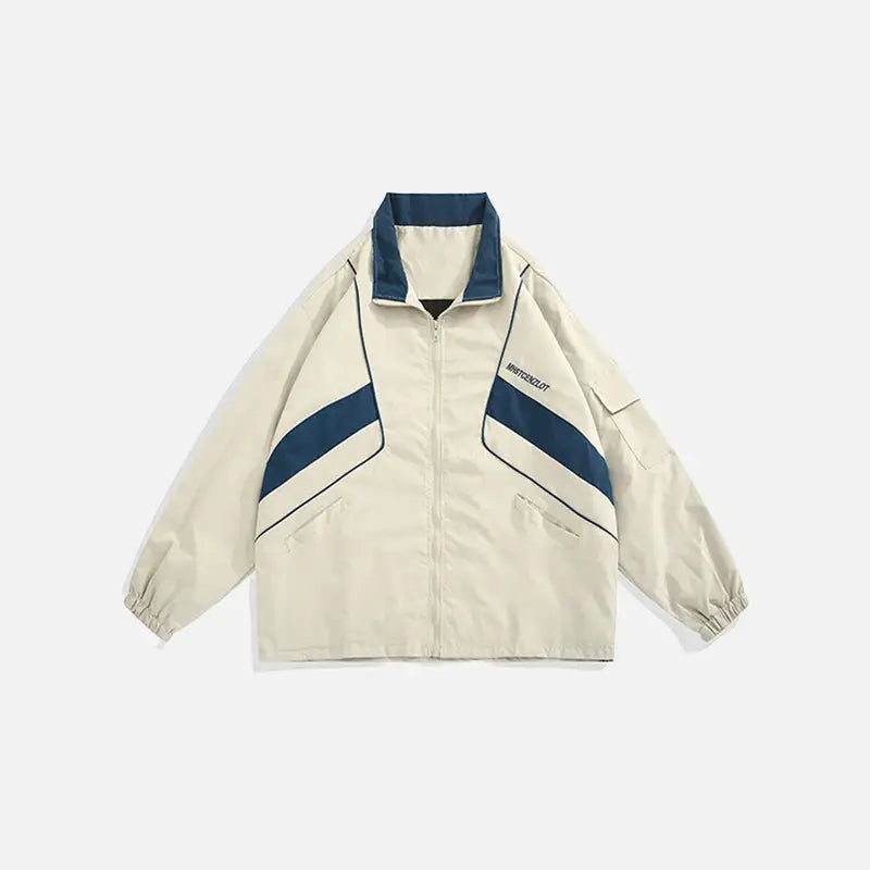 Y2k zip jacket for a nostalgic and trendy look - khaki / m - windbreaker jackets