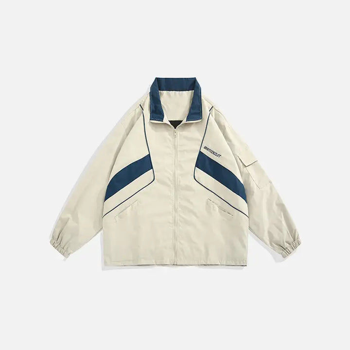 Y2k zip jacket for a nostalgic and trendy look - khaki / m - windbreaker jackets