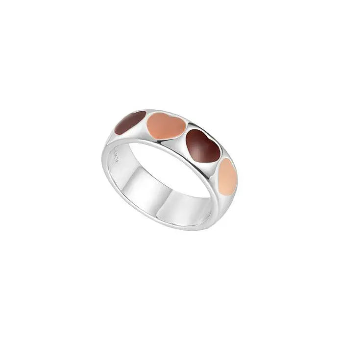 Y2k two-tone heart ring perfect for sizes 6-8 stylish accessory - ring