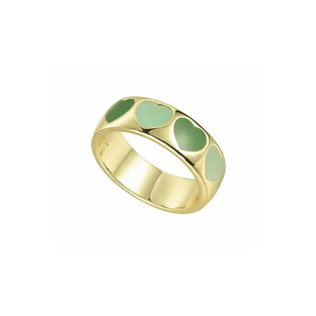 Y2k two-tone heart ring perfect for sizes 6-8 stylish accessory - ring