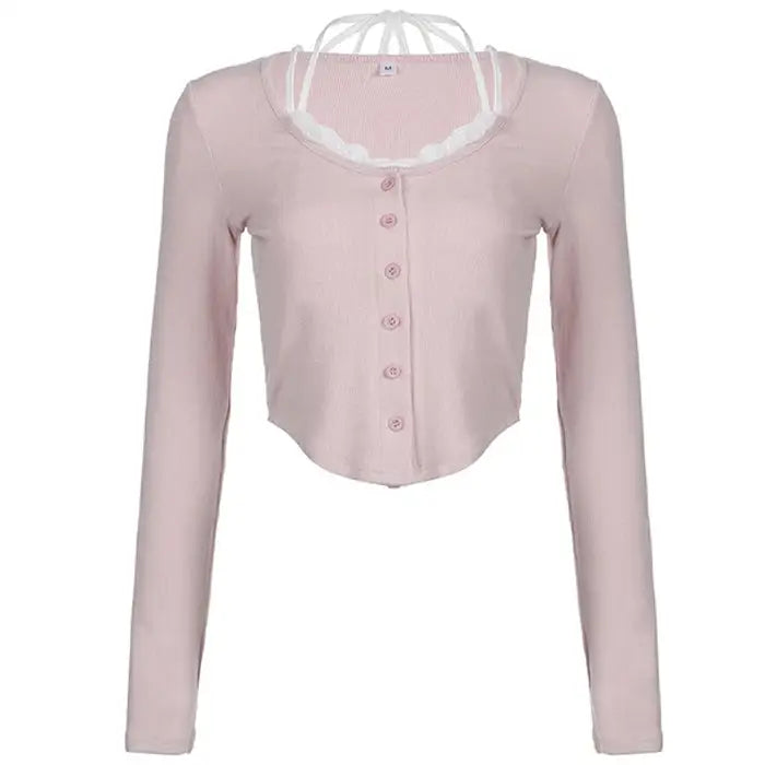 2000’s baby layered pink top - s / tops