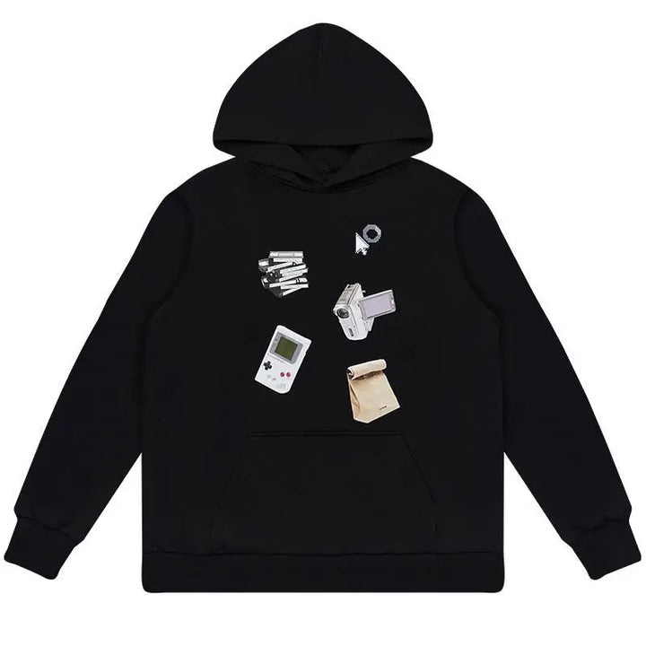 2014 tumblr aesthetic hoodie with lightweight cotton blend - m / black