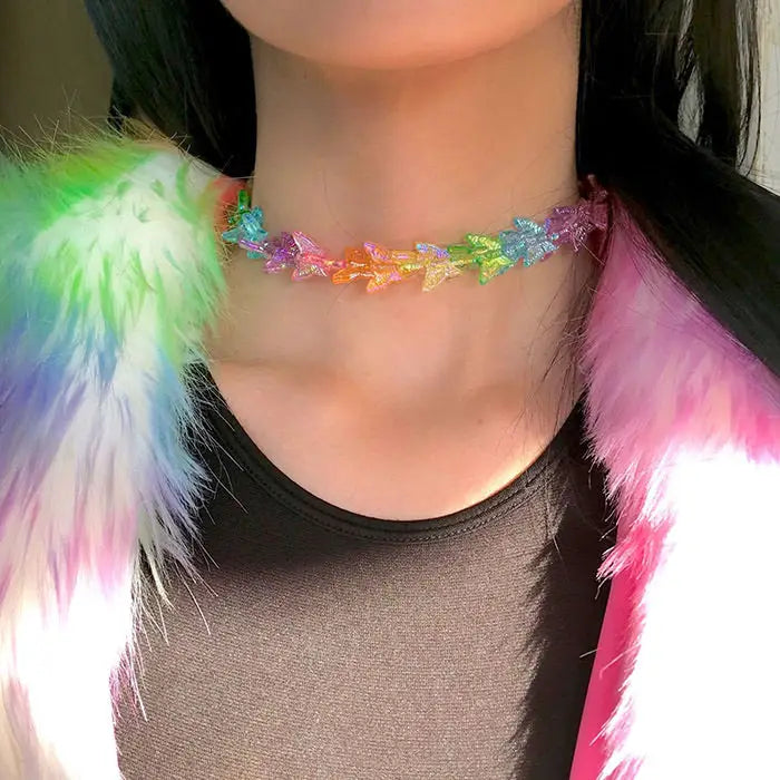 90’s kids butterfly choker - standart / multi - necklace