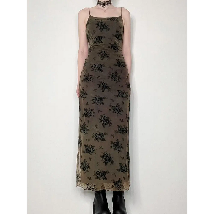 Academia grunge vintage maxi dress