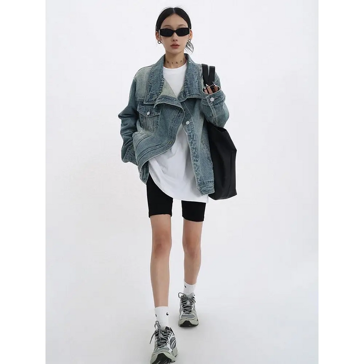 Acubi asymmetrical denim jacket - coat