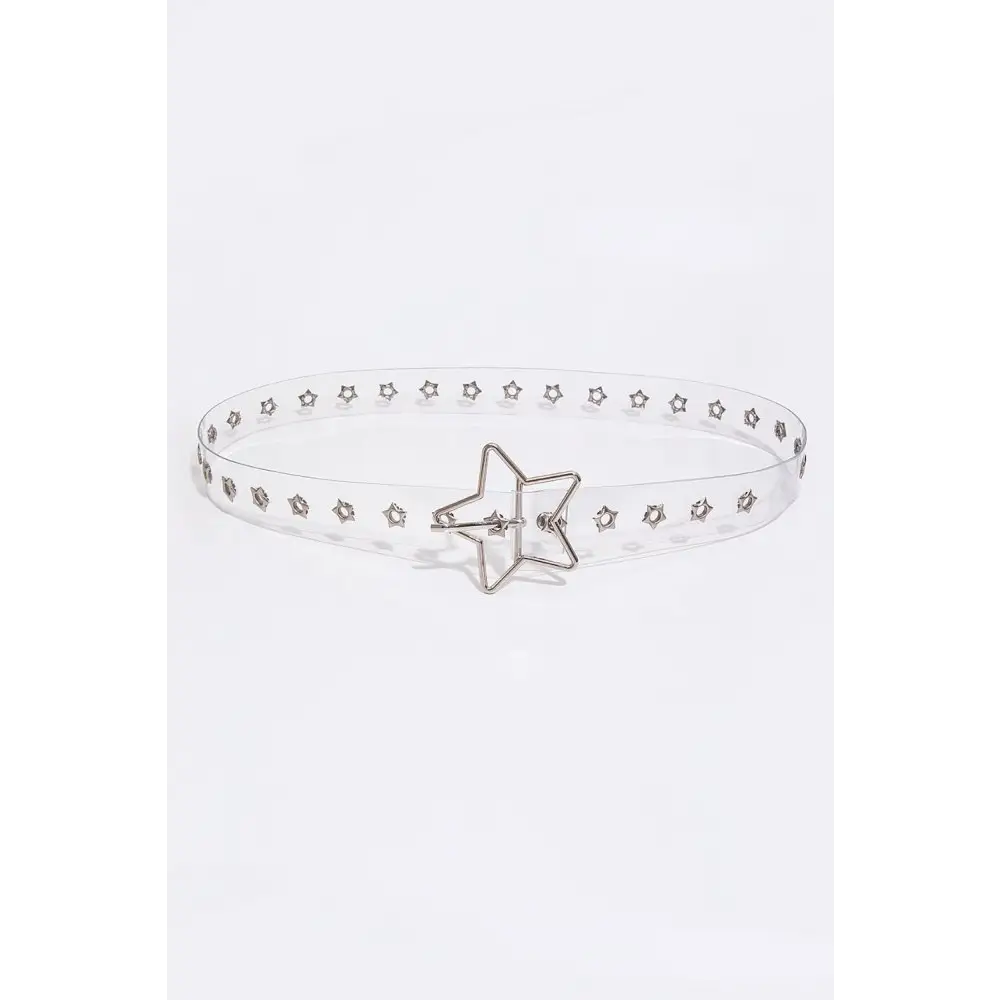 Adjustable pvc star shape buckle belt - transparent / one size