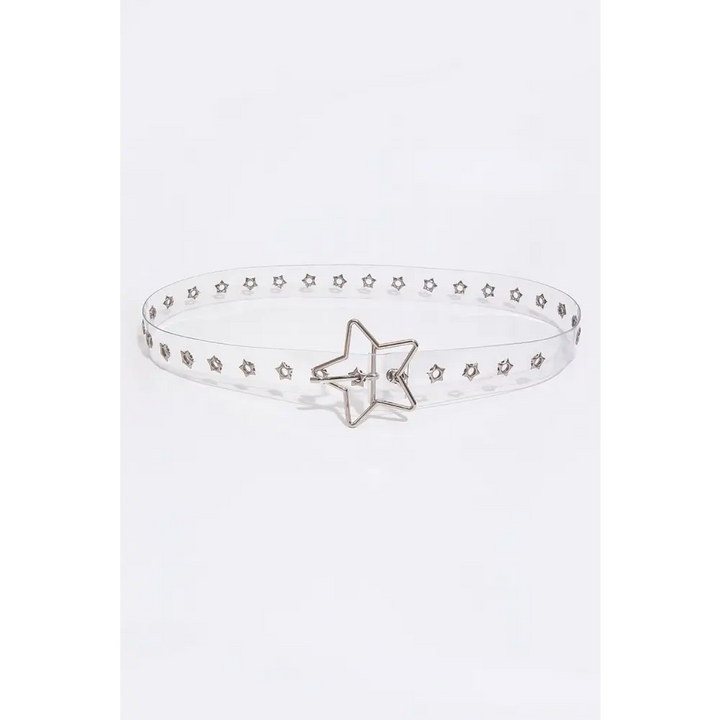 Adjustable pvc star shape buckle belt - transparent / one size