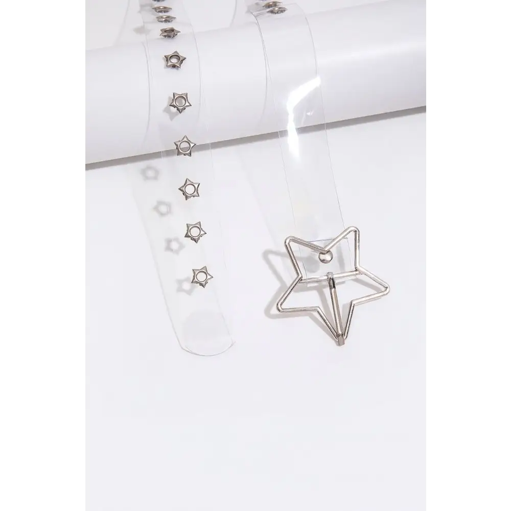 Adjustable pvc star shape buckle belt - transparent / one size