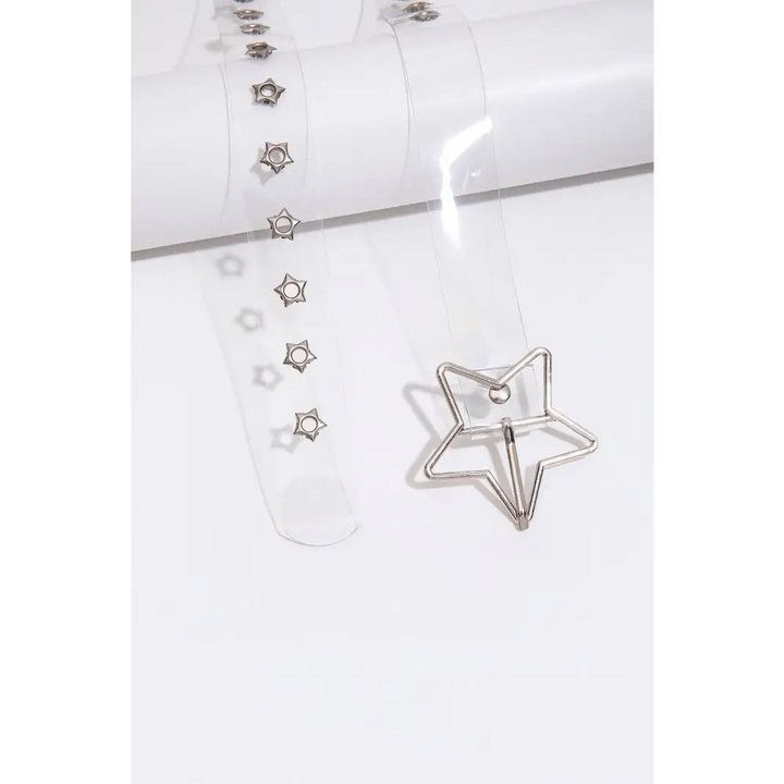 Adjustable pvc star shape buckle belt - transparent / one size