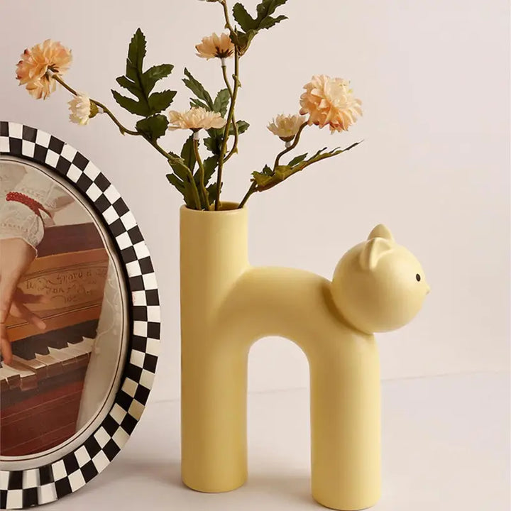 Aesthetic cat vase for unique room decor