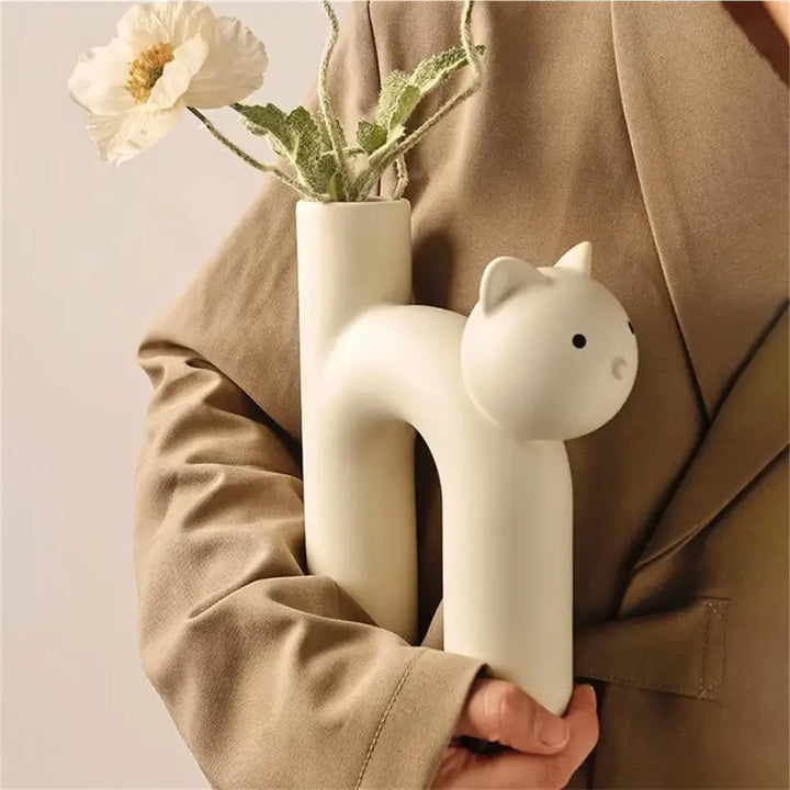 Aesthetic cat vase for unique room decor