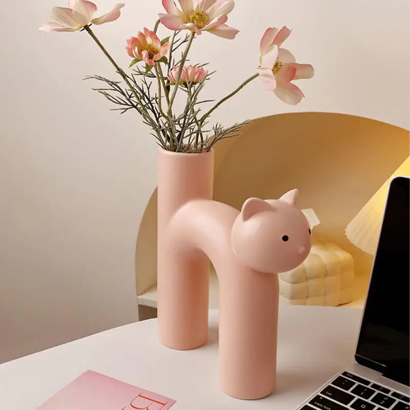 Aesthetic cat vase