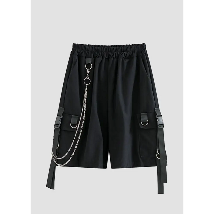 Aesthetic chain detail men’s shorts - black / xs - men