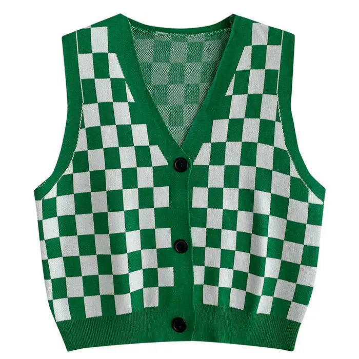 Aesthetic checkboard vest