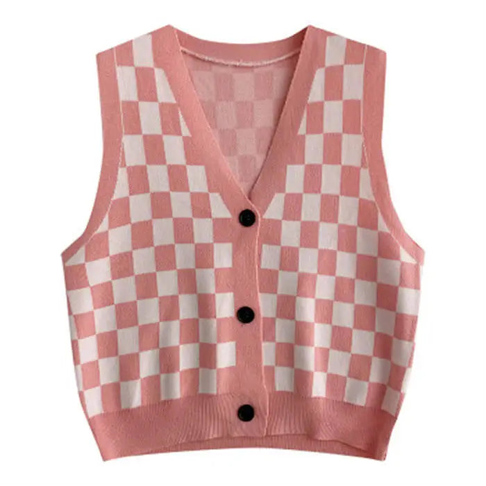 Aesthetic checkboard vest