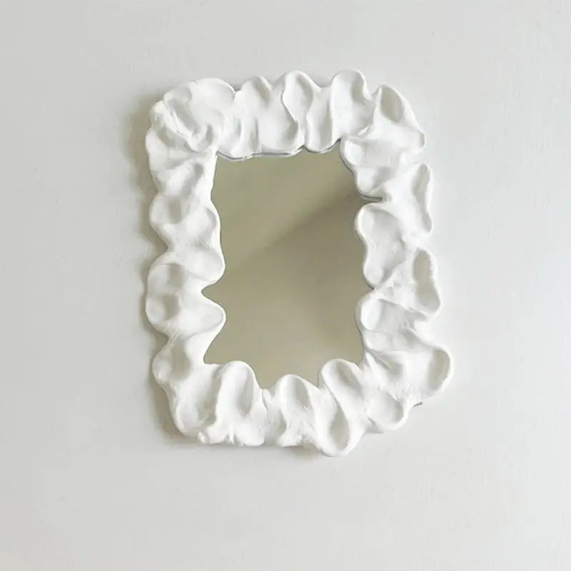 Aesthetic diy mirror kit with acrylic and air drying clay - white - face mirrors