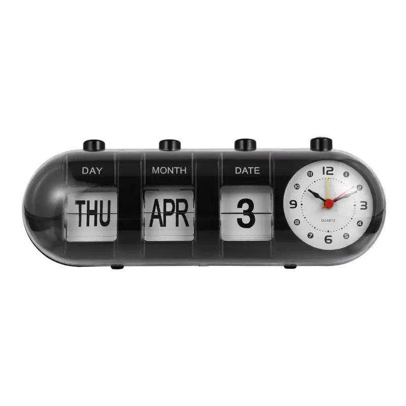 Aesthetic flip clock for stylish home decor and unique flair - black