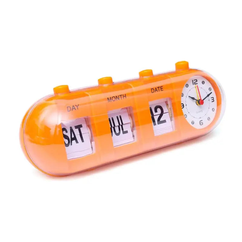 Aesthetic flip clock for stylish home decor and unique flair - orange