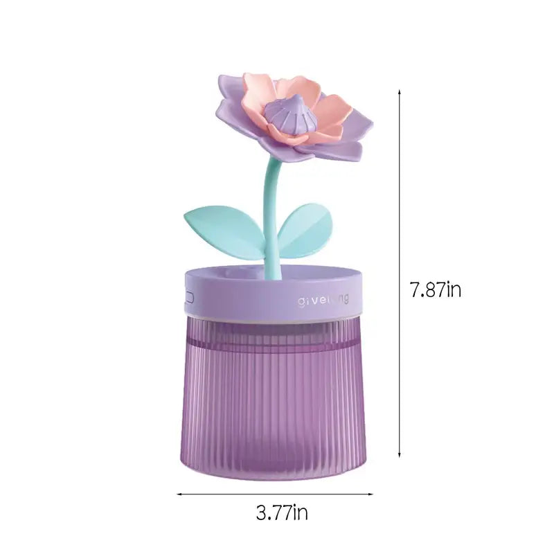 Aesthetic flower humidifier for home decor and functionality