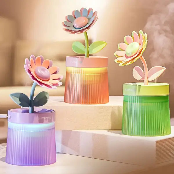 Aesthetic flower humidifier for home decor and functionality