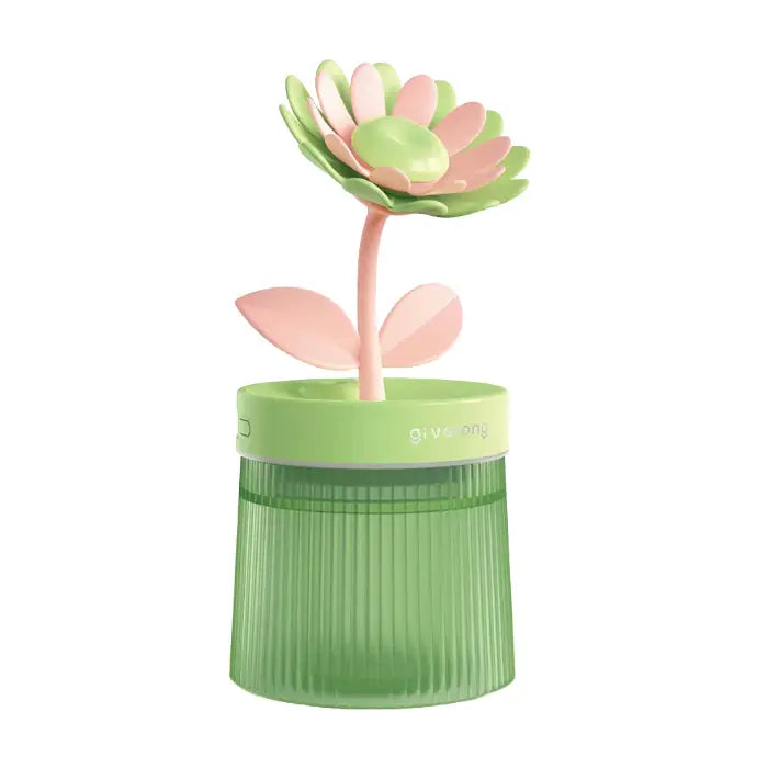 Aesthetic flower humidifier for home decor and functionality - green