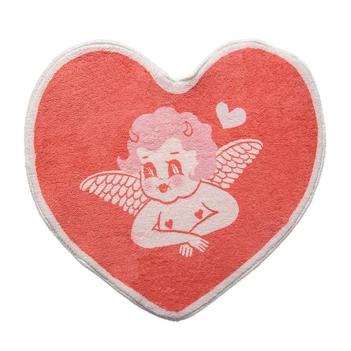 Aesthetic heart rug for y2k and soft girl bedroom or bathroom decor - cupid / small - rugs