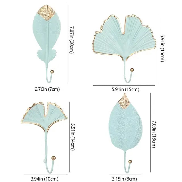 Aesthetic leaf wall hook for stylish bedroom decor