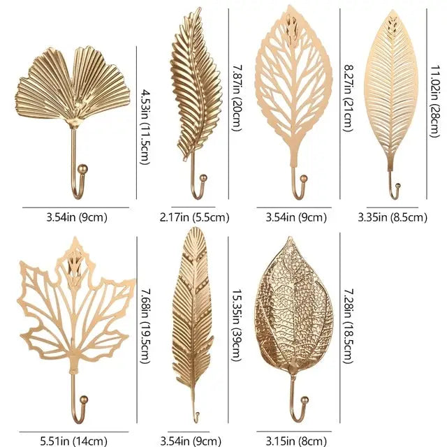 Aesthetic leaf wall hook for stylish bedroom decor