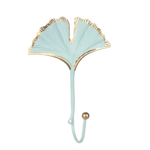 Aesthetic leaf wall hook for stylish bedroom decor - green