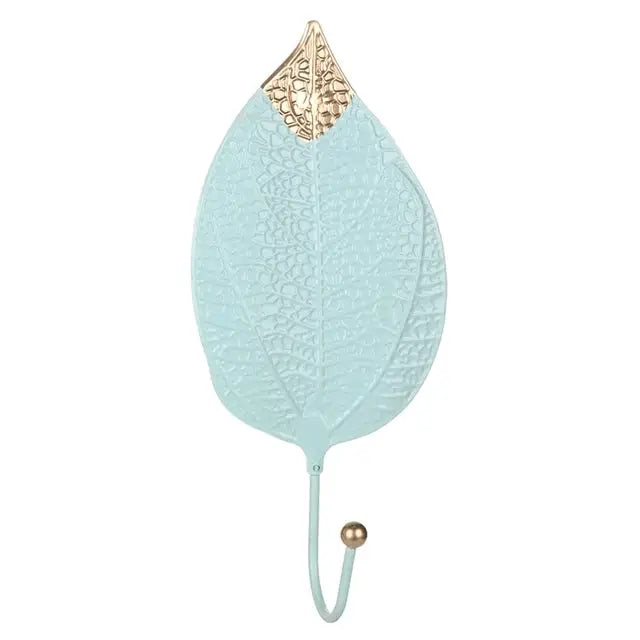 Aesthetic leaf wall hook for stylish bedroom decor - green / b