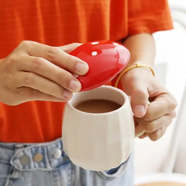 Aesthetic mushroom mug for whimsical morning moments