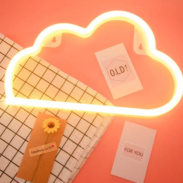 Aesthetic neon light for room decor and ambiance - cloud