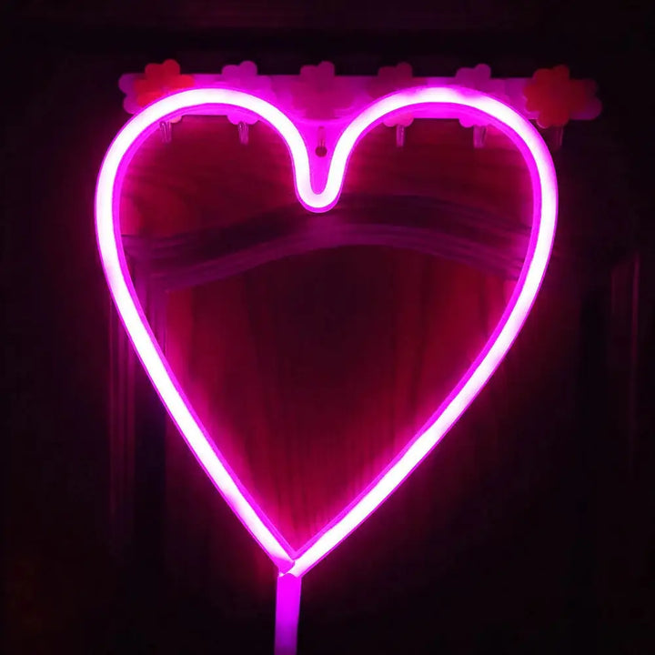 Aesthetic neon light for room decor and ambiance - heart