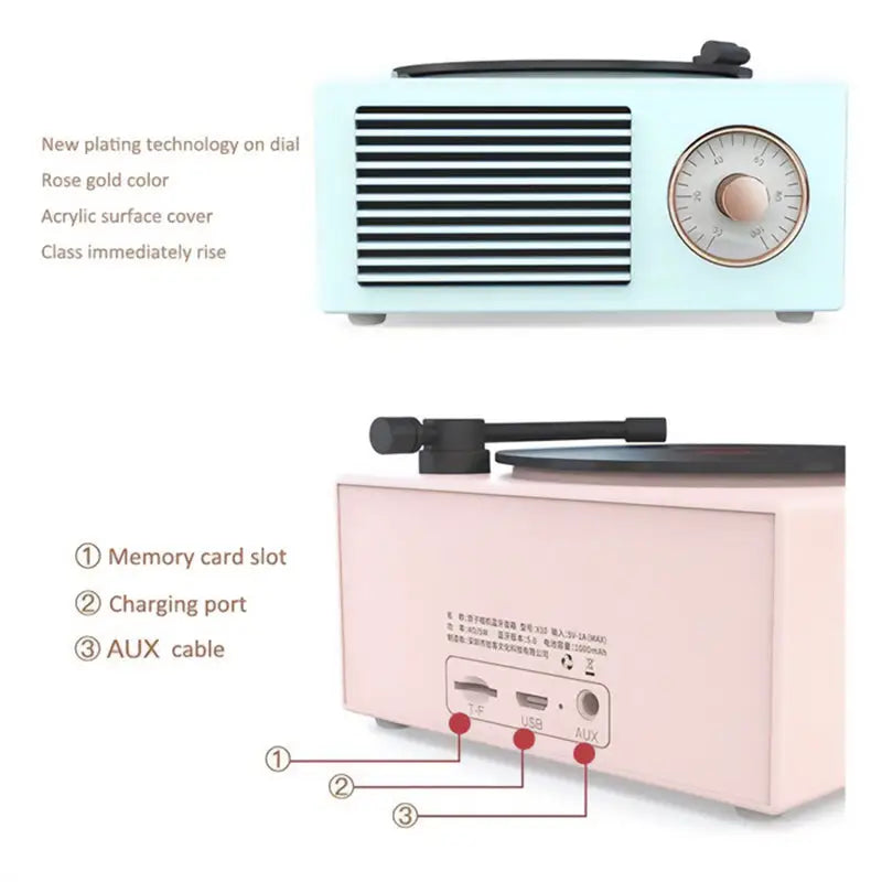 Aesthetic retro vinyl speaker for stylish room decor and music enjoyment